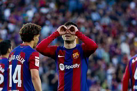 Pedri celebrates team's 2nd goal